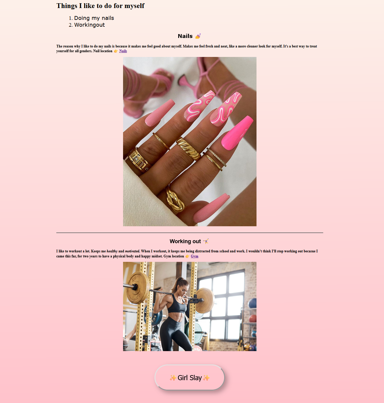 self-care project preview